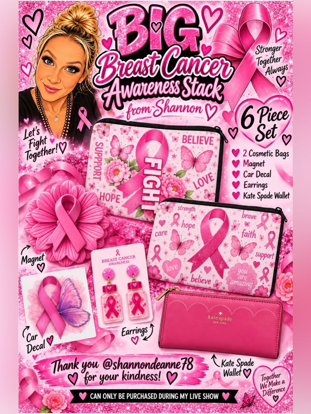 BIG Breast Cancer Awareness Stack – 6 Piece Set